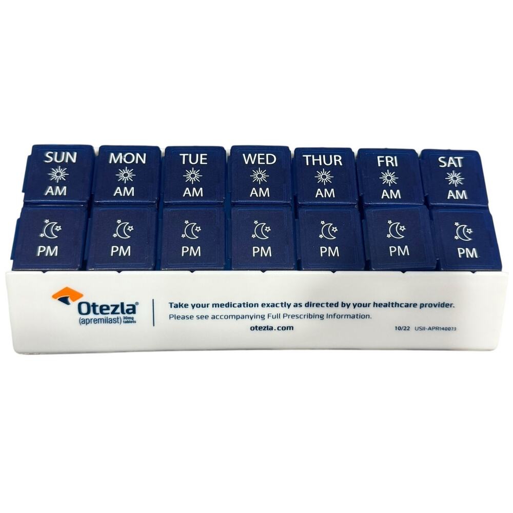 OTEZLA Pill Box 7 Day Organizer holder Storage TRAVEL 2X/Day AMPM Drug Rep Promo